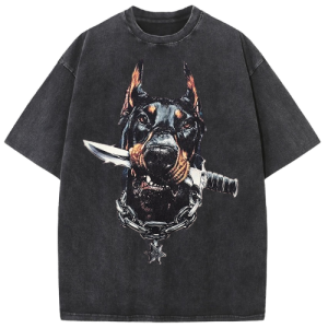 Militant Doberman Washed T-shirt